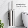 304 Stainless Steel Wall-Mounted Toilet Brush Set – No-Drill or