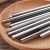 LIUNA Korean Stainless Steel Chopsticks Household Restaurant Square Metal Chop