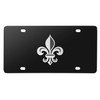 iPick Image Fleur-de-Lis FDL 3D Black Stainless Steel License Plate
