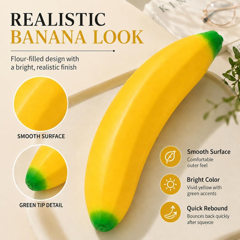 Giant Banana Squishy, Jumbo Big Banana Fruit Squishy, Slow Rising