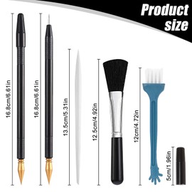 IBMLOMM Scratch Pens for Scratch Pictures - Practical Scratch Pictures Adult Set with Gold-Coated Pens, Black Brush and Bamboo Stick