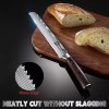 Dfito Japanese 8'' Bread Knife Japan 7CR17 Damascus Steel Kitchen