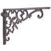 Wall Shelf Bracket Fleur De Lis & Vine Rust Brown