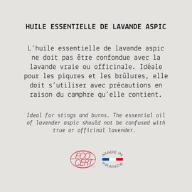 Essential Oil of Lavender Aspic Organic - MY COSMETIK - 5 ml