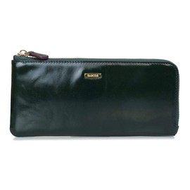 Balcos Women's L-Shaped Long Wallet, Lola Wallet, Genuine Leather, Zipper, Large Capacity, green