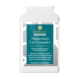Magnesium Glycinate 5 in1 Complex, High Strength 90 Vegan Caps, UK Made