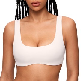 INLYRIC Women's Natrelax Bralette Underwire Support Double Lined Non Padded Sexy Bras Coconut White - Go One Size Up Medium