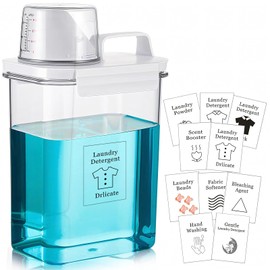 Dispensador de Detergente para Ropa Sucia,Dispensadores de Jabón Líquido de 1800ml, Dispensador de Detergente Líquido para Organización de Lavandería,con 10 Etiquetas Extraíbles para Suavizante etc