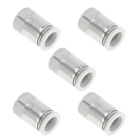 Motoforti Push to Connect Air Fittings 1/2" Female Thread Air Line Quick Connector Plastic Metal 3/8"BSPT 5 Pcs White Silver Tone