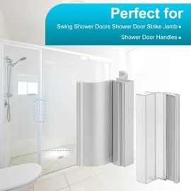 CERF ROUGE Frameless Shower Door Handle with Magnetic Strike - Stainless Steel - Replacement Hardware for Swing Shower Doors