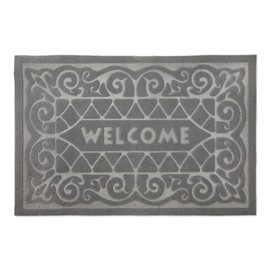 Emma Barclay Non Slip Easy Care Absorbant Door Mat Rug (60x40cm) (Grey Welcome)