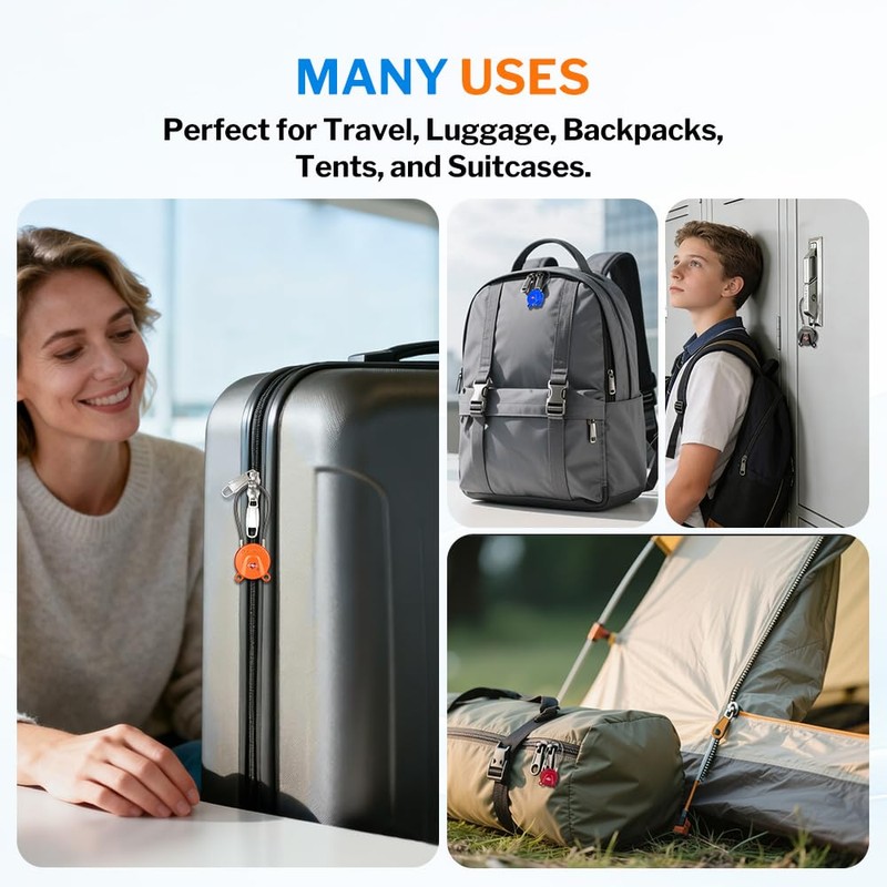Forge TSA Approved Luggage Locks Ultra-Secure Dimple Key Cable Locks