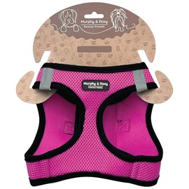 Murphy & Roxy No-Pull Dog Harness – Adjustable Vest Harness with Reflective Trim for Large Dogs – Heavy-Duty and Comfortable for Walking, Training for Pets, Pink (Size L)