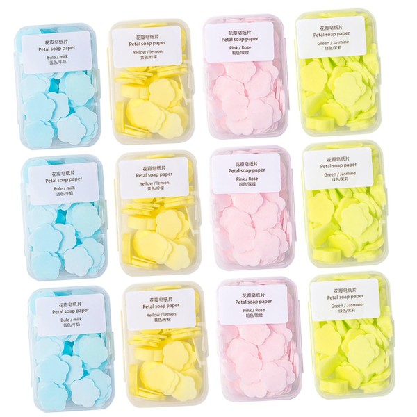 Kisangel 16 Packs Portable Soap Sheets Bulk Guest Soap Flakes
