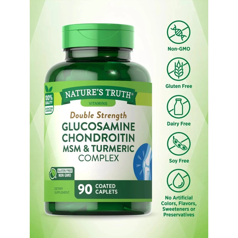Nature's Truth Glucosamine Chondroitin Turmeric MSM Complex | 90 Caplets