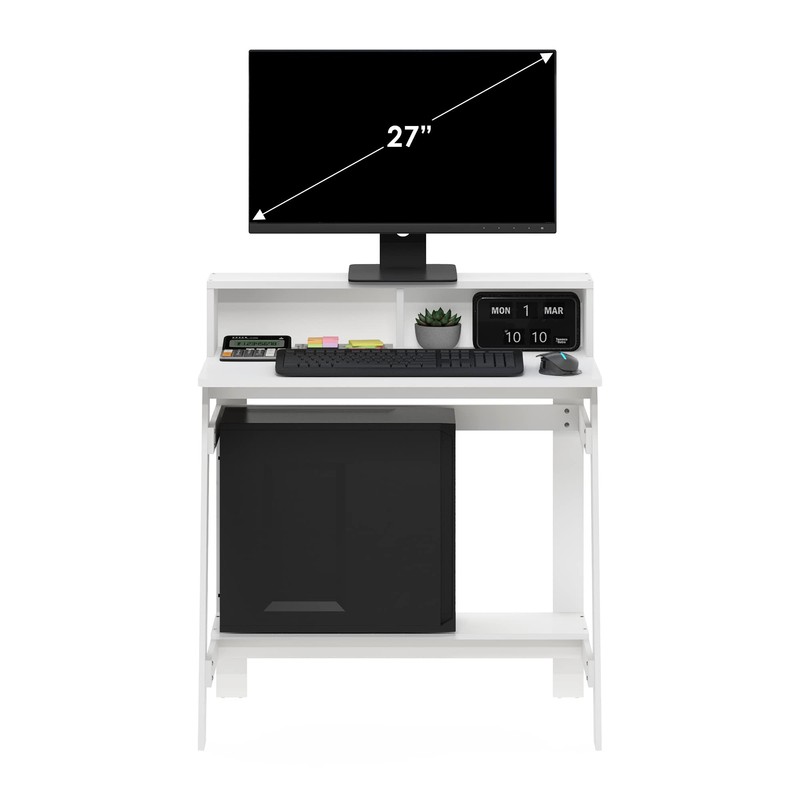Furinno Simplistic A Frame Computer Desk, Regular, White