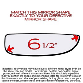 Passenger Side Mirror Glass For Ford E150 E250 E350 E450 Econoline Van, F250 F350 F450 Super Duty, Excursion Right Door Lower Tow Mirrors Back Plate YC3Z17K707CA Non-Heated