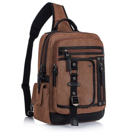 Schkleier Messenger Bag for Men Canvas Sling Bag Crossbody Backpack Laptop Shoulder Bag Hiking Daypacks Casual Tactical