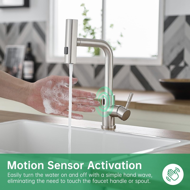 CENOSA Touchless Kitchen Faucet Motion Sensor Hands Free Single Handle