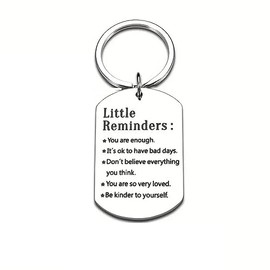 Rftwxhpn Little Reminders Keychain Inspirational Gift Keychains for Women Men You Are Enough Key Chain for Daughter Husband Mental Health Gifts Encouragement Key Ring Gifts
