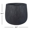 SAFAVIEH Outdoor - Francia Black Concrete Ficonstone Planter Pot with