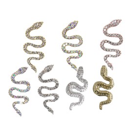 Vaguelly 7pcs Snake Nail Charms Rhinestone Nail Decorations and Special Occasions
