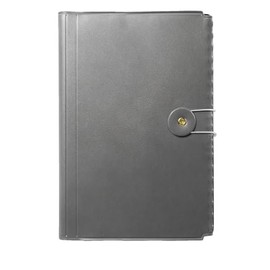 Multi-functional Diary & Book Cover [Matotte MT-03 (46 & Upper Use)] Thickness Adjustment, Easy Set, Fastener, Card & Sticky Note Pocket, Pen Holder (Gray)