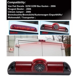 dynavsal Transporter Van Brake Light Rear View Backup Camera Parking Aid Waterproof HD Night Vision Reversing Camera Replacement for Fiat Ducato X250 X290 Bus Kasten/Peugeot Boxter/Citroen Jumper