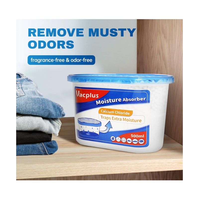Vacplus Moisture Absorbers 6-Pack - Portable Humidity Control for Home