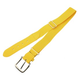 Kisangel Yellow Baseball Belt Elastic Softball Belt Adjustable Uniform Belt for Youth Sports Imitation Leather Stretchy Belt