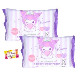 [100% Cotton Gentle on the Skin] Large Thick Facial Towel Paper, Black & Moist Premium 25 Sheets Set