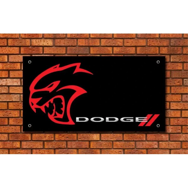 Dodge Hellcat Garage Banner 2' X 4' Ft