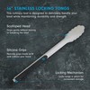 Messermeister Stainless Locking Tongs, 16” - Gently Grips Food -