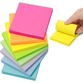 Indigo Soul Neon Colour Notes Remove It Sticky Post Notes Pad 76mm x 76mm 3"x3", 100 Sheets