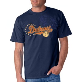 J2 Sport Unisex Retro Detroit Tiger Baseball T-Shirt – Men & Women Sport Shirt Navy