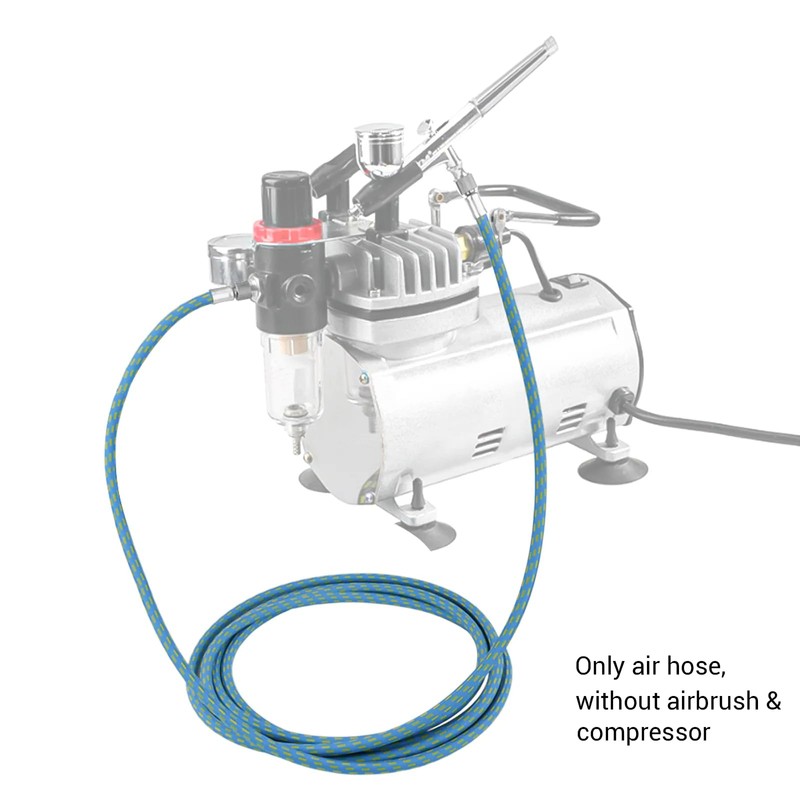 HUBEST 6' FT Braided Airbrush Air Hose 1/8"-1/8"(1/4") Adaptor Fitting