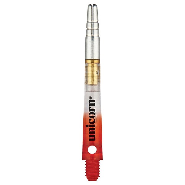 UNICORN Rotating Dart Shafts | Gripper 360 Two-Tone | Durable Polycarbonate with Alloy Flight Holder | Red | Medium 45mm | 3 Stems