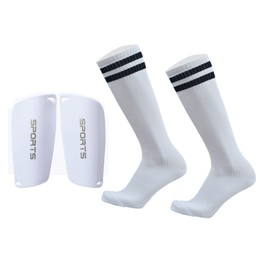 Soccer Shin Guards Kids Youth Over Knee Sleeves Shin Pads and Soccer Socks for 3-13 Years Old Boys and Girls for Football Games EVA Cushion Leg Carf Protection Reduce Shocks Injuries Set of 2 Pairs