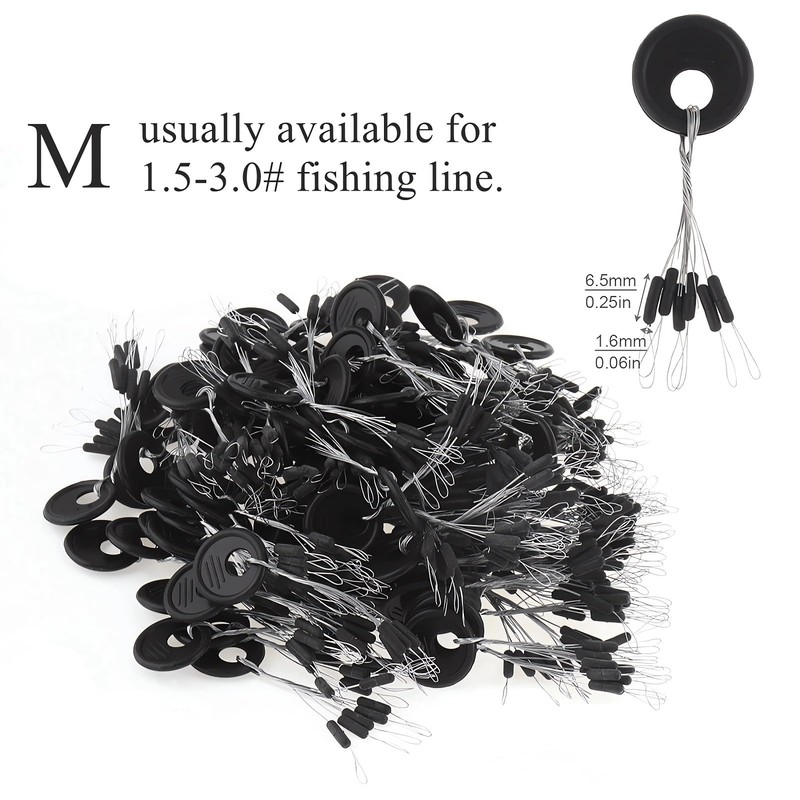Conskyee 600 Pieces Fishing Rubber Bobber Stops, 6 in 1