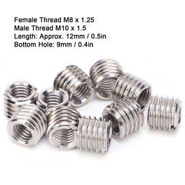 M10 to M8 Thread Reducer 10Pcs Insert Nut Thread Repair Sleeve Threaded Bushing Screw Reducing Conversion Tool Insert Nut