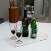 MUKEEN Clear Sturdy Acrylic Serving Tray with Handles 10x15x2H Inches
