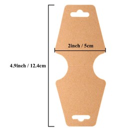 100 PCS Necklace Display Cards Holders Jewelry Bracelets Earrings Keychain Rings Hairbands Craft Projects Brown Kraft Paper Hang Tags Card 4.9 x 2 Inches
