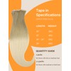 DOORES Tape in Hair Extensions, Light Brown to Golden Platinum