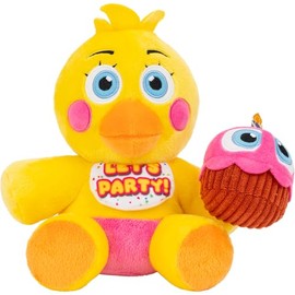 Jazwares Five Nights at Freddy’s Toy Chica Plush - 8-Inch Stuffie with Soft Material and Glow-in-The-Dark Eyes