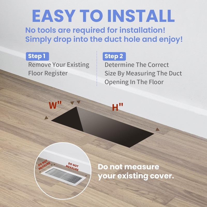 Howeall 2x12 Inches 4 Pack Heavy Duty Walkable Floor Register