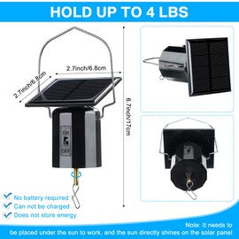 4 Pieces Solar Powered Wind Spinner Small Motor Solar Energy Hanging Rotating Motor Revolving Wind Chime Spinner Motor for Wind Chime Sun Catchers Display Patio Garden Lawn Entryway Outdoor Decoration