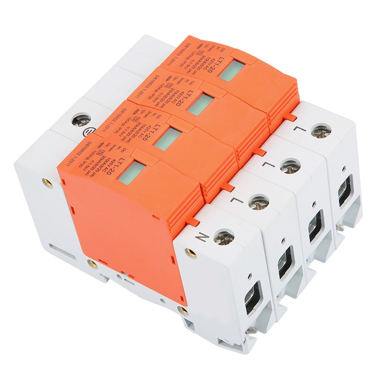 4P 20kA 420vAC House Surge Protective Low voltage Arrester Device