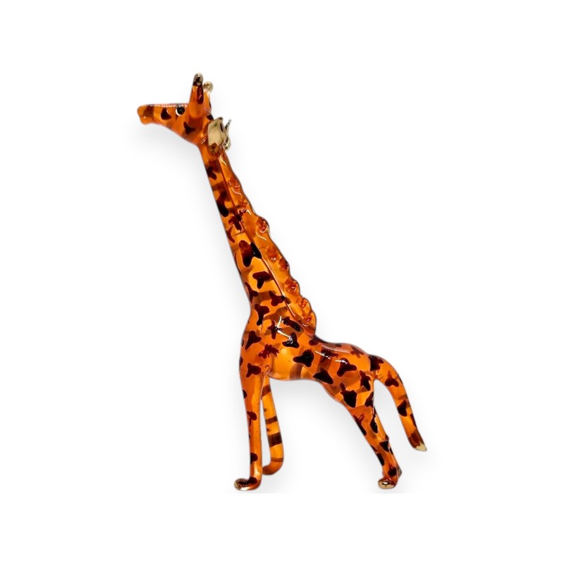 WitnyStore Tiny 3⅜" Brown Giraffe Standing Look Up Figurine -