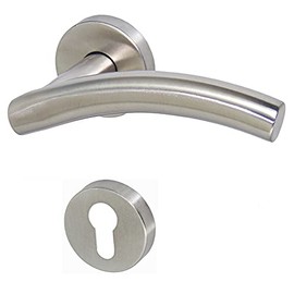 Häusler Onlinehandel GmbH Stainless Steel Door Fitting Iseo II R PZ Door Handle Door Fittings
