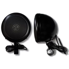 Patriot Black Headlamp Style Motorcycle 2-Way Speaker PAIR NEW Water Resistant